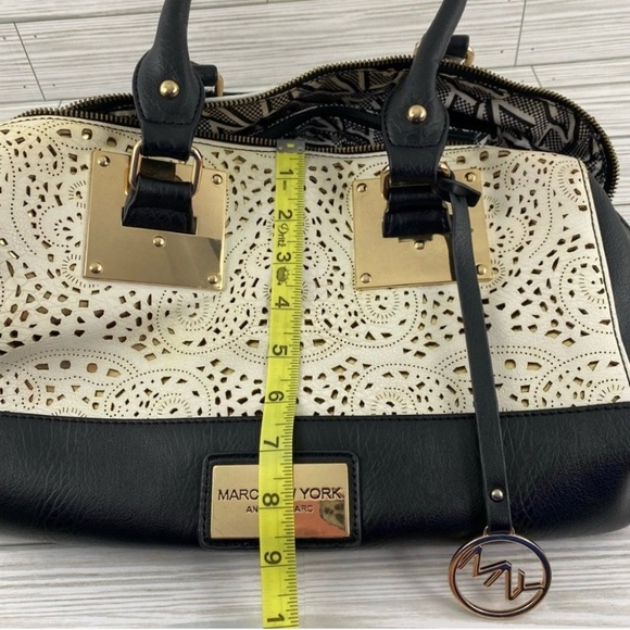Marc New York Andrew Marc Handbag w/ White Perforated Vinyl Lace - Picture 4 of 12